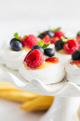 Lemon Curd and Berries Pavlova