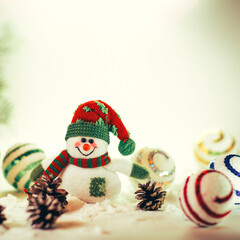 gingerbread house over and lovely handmade snowman