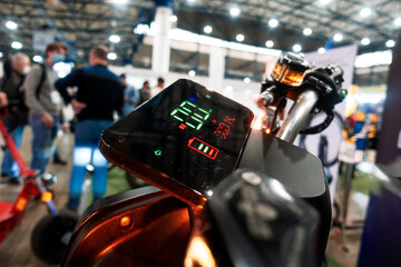 Electronic speedometer display on an electric bike