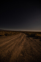 Desert Dirt Road at Night 