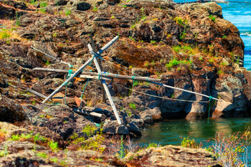 Native American Fishing Platform in The Columbia River Gorge