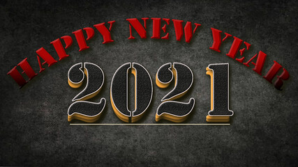 new year 2021 textured templates design on grey,3d abstract text poster