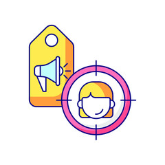 remarketing, digital marketing thin, color icon