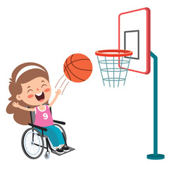 Fototapeta premium Funny Cartoon Handicapped Kid Posing