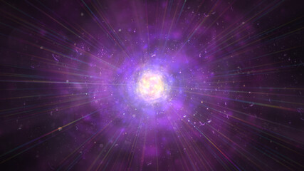 Fototapeta premium futuristic space particles in bright round energy structure