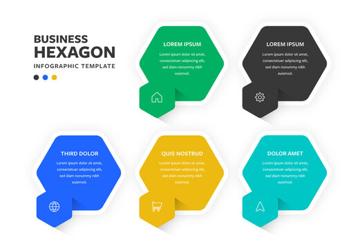 Modern Hexagon Infographic Layout