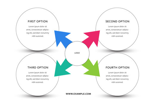 Simple Infographic Layout with Four Colored Arrows