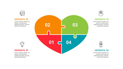 Creative concept for infographic with 4 steps, options, parts or processes. Business data visualization