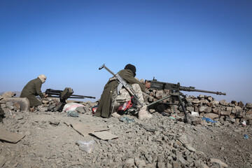 Soldier fighting in the ranks of the legitimate army against Al-Houthi militia in the West of Taiz...