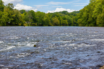 At Scyamore Shoals State Historic Park one can walk along the banks of the Watauga River on Patriots's Path in Elizabethon, Tennessee