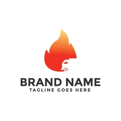 Fire Truck Logo Design Template For Multi-Purpose Use