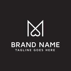 M Love Logo Design Template For Multi-Purpose Use