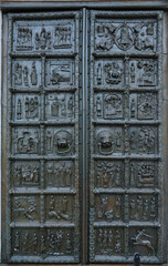 magdeburg gate of st. sophia cathedral in veliky novgorod