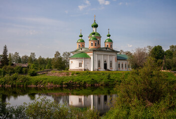 Fototapeta na wymiar Cathedral of the Smolensk Icon of the Mother of God in Olonets, Karelia, Russia