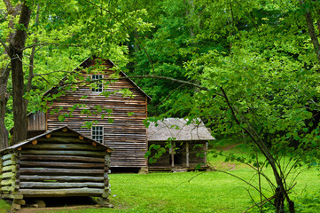 Templeton homestead in Cades Cove Valley, Smoky Mountains Tennessee