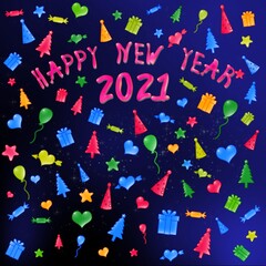 Happy New Year 2021 Illustration
Night Version