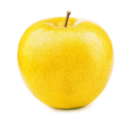 Fresh yellow apple isolated on white background