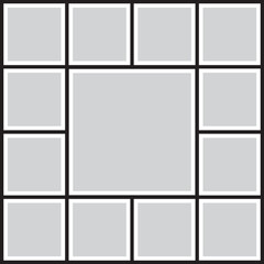 Vector frame for photos and pictures, photo collage, photo puzzle