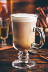 Irish coffee with cinnamon