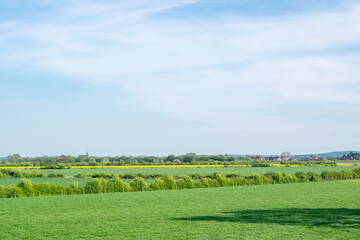 Fototapeta na wymiar View of small vilage in dutch polder