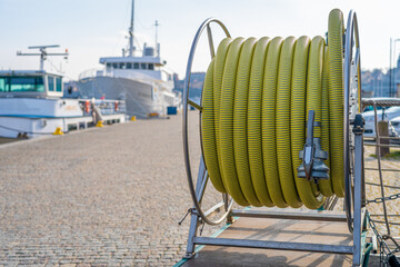 Fragment of a filling station for marine transport.