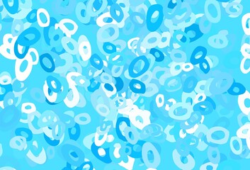 Light BLUE vector background with bubbles.