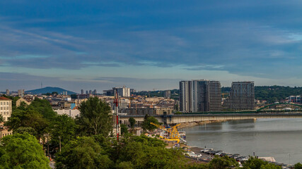 A view from Kalemegdan fortress in Belgrade to Sava river and city downtown.