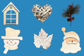 Christmas decoration isolated. Colored background 5486b9