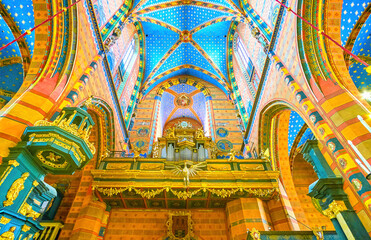 The organ of St Mary Basilica in Krakow, Poland