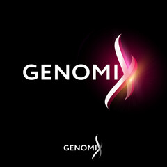 Genomix logo. DNA helix fragment with glow. Logo can used for biotechnology center, laboratory, reproduction clinics.