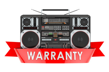 Boombox warranty concept. 3D rendering