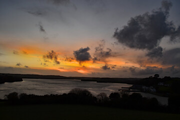 Sunset Looking to at Cornwall