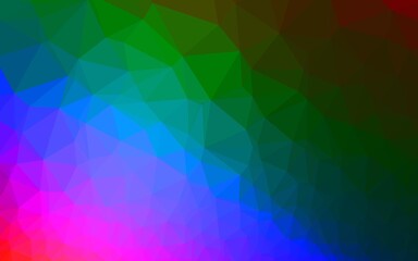 Dark Multicolor, Rainbow vector shining triangular pattern.