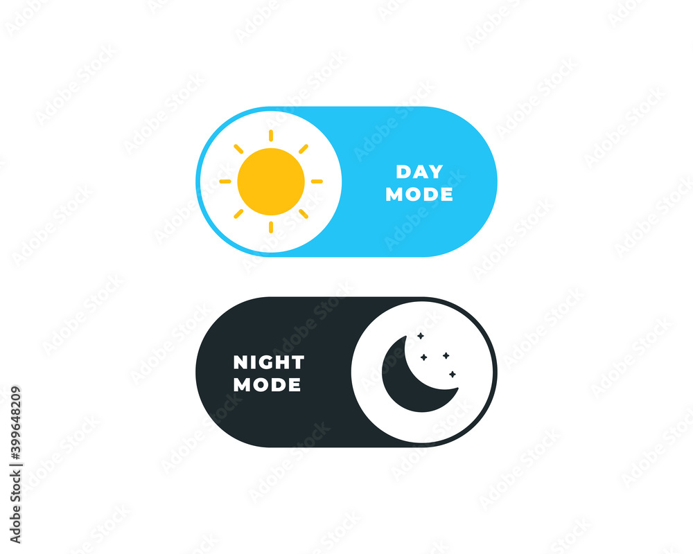 Poster day and night switcher - web site button with moon and sun to switch the day and night view or mode 