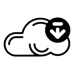 Cloud File Download Flat Icon Isolated On White Background