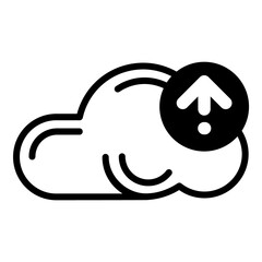 Cloud File Upload Flat Icon Isolated On White Background