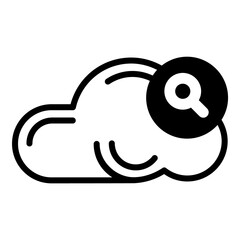 Cloud File Search Flat Icon Isolated On White Background