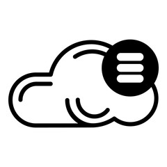 Cloud File Menu Options Flat Icon Isolated On White Background