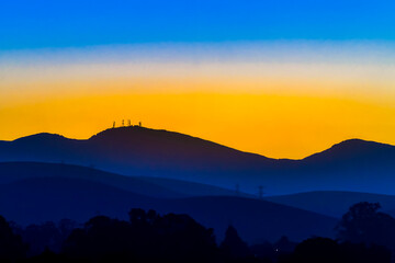 Hills, Mountains at Sunset, Horizon, Sunset