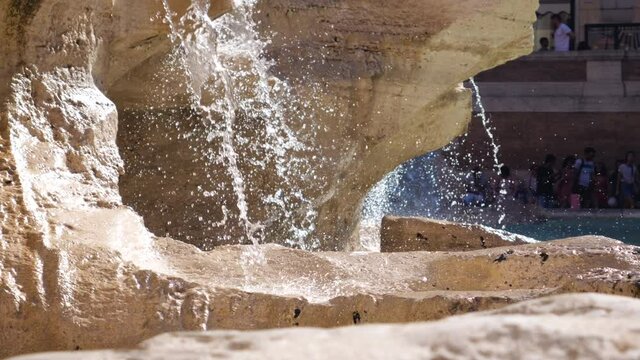 Fontana di Trevi, Trevi Fountain in Rome on a sunny morning. Italy