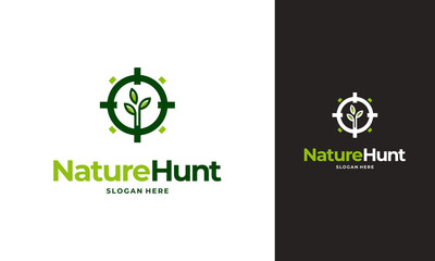 Nature Hunter Logo designs concept vector, Agriculture logo designs, Farm Icon symbol