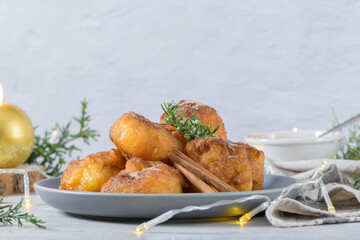Traditional portuguese Christmas sweets Sonhos