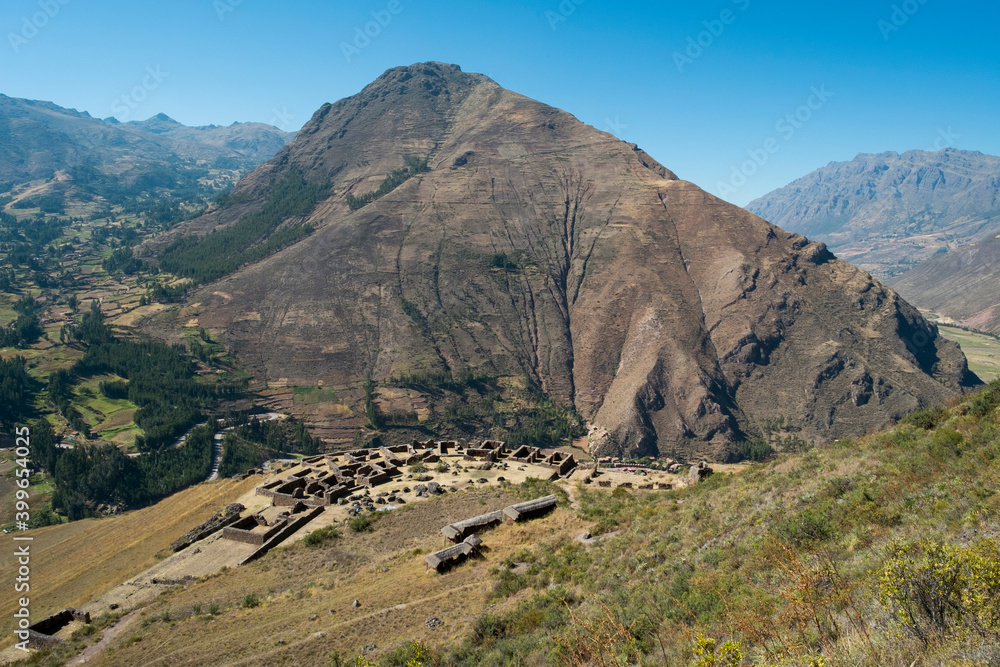 Poster landscape with mountains and sky