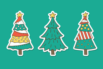 Christmas Tree Stickers set - 399654834