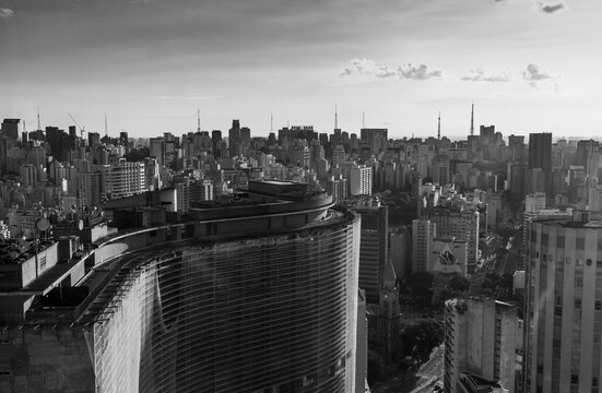 Fototapeta Imagem em preto e branco do centro de São Paulo.