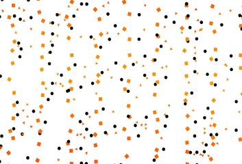 Light Orange vector template with crystals, circles, squares.