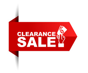 red vector illustration banner clearance sale