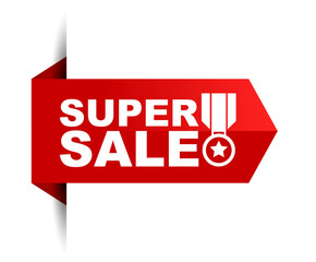 red vector illustration banner super sale