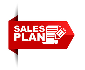 red vector illustration banner sales plan