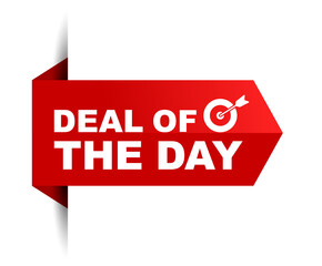 red vector illustration banner deal of the day